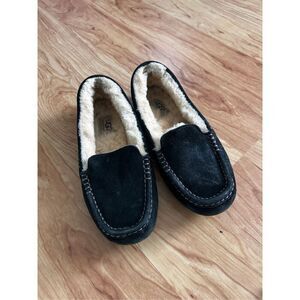 UGG Womens Ansley Black Moccasin Slippers Size 6 Uggs